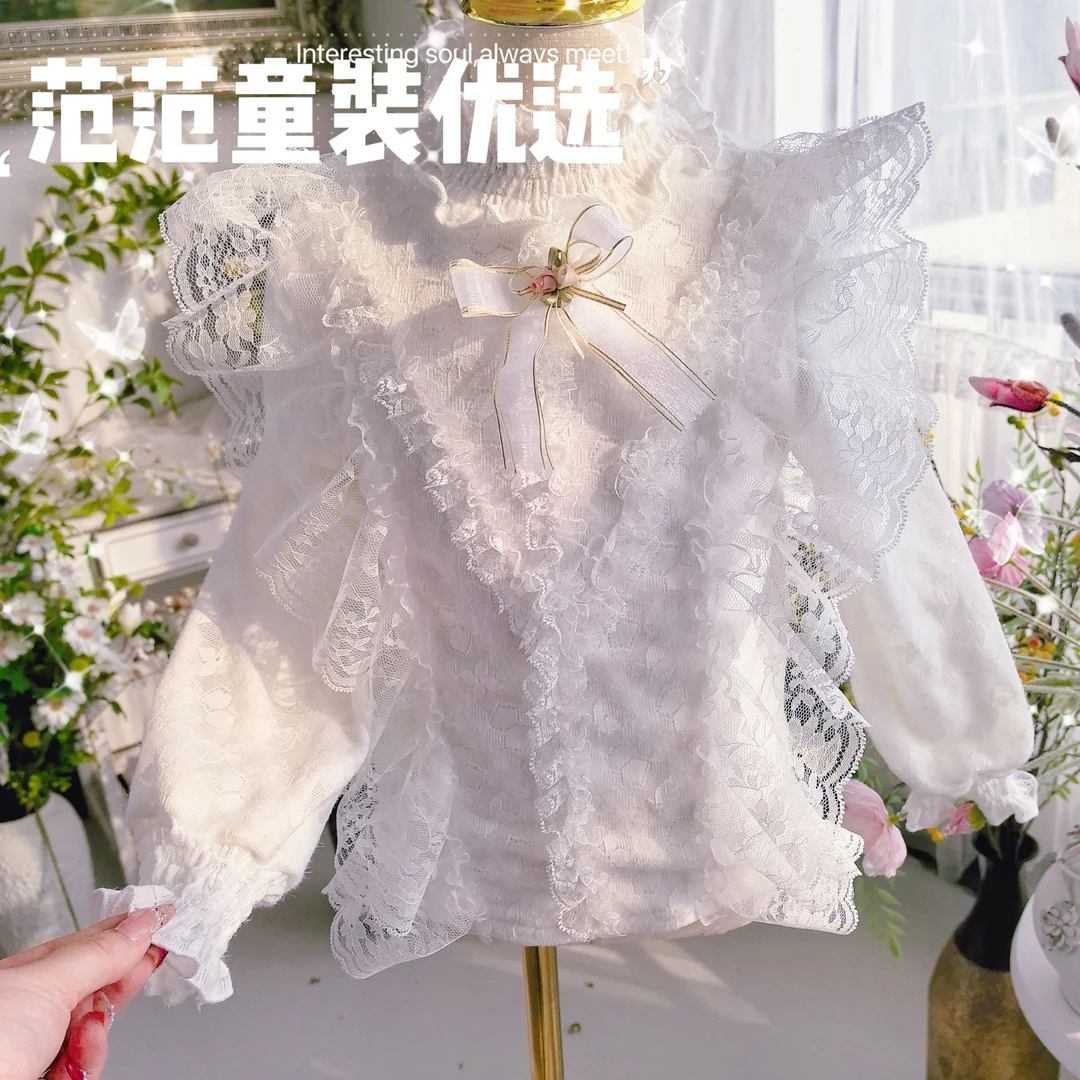 【范范童装优选】女童白色时尚【白茶】上衣3102