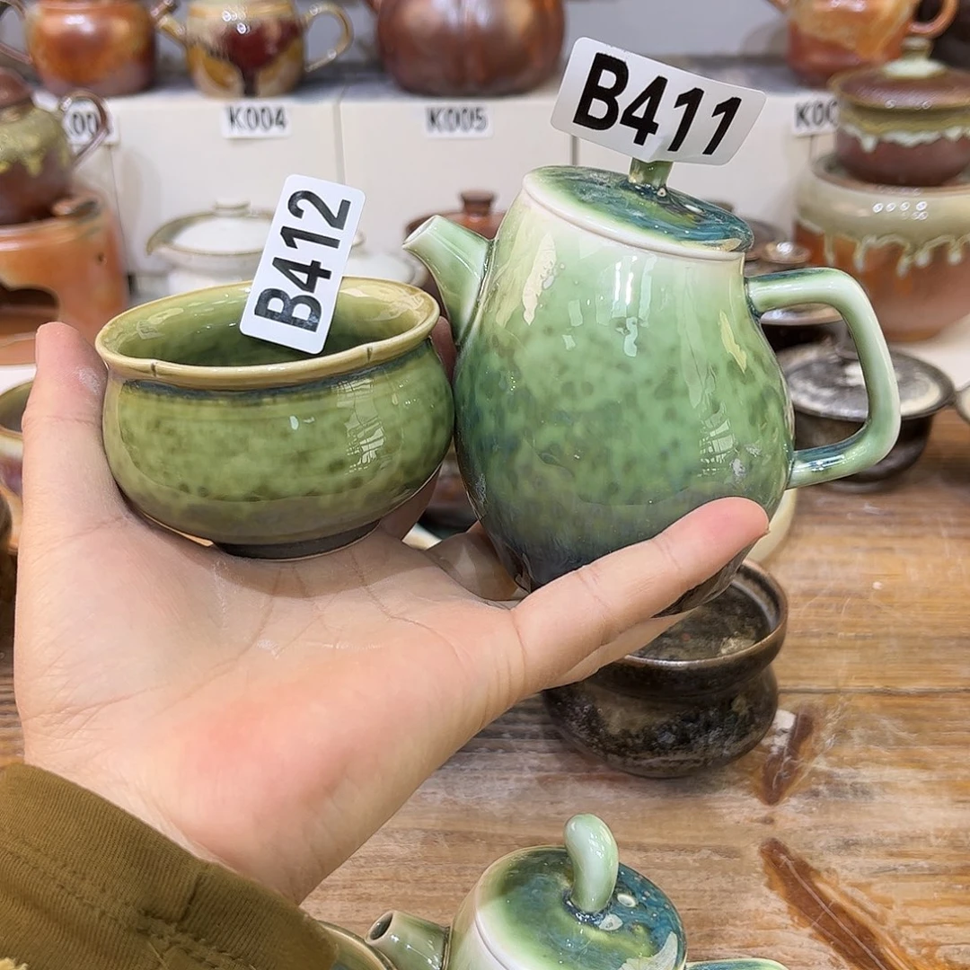 白泥茶杯青陶瓷艺术