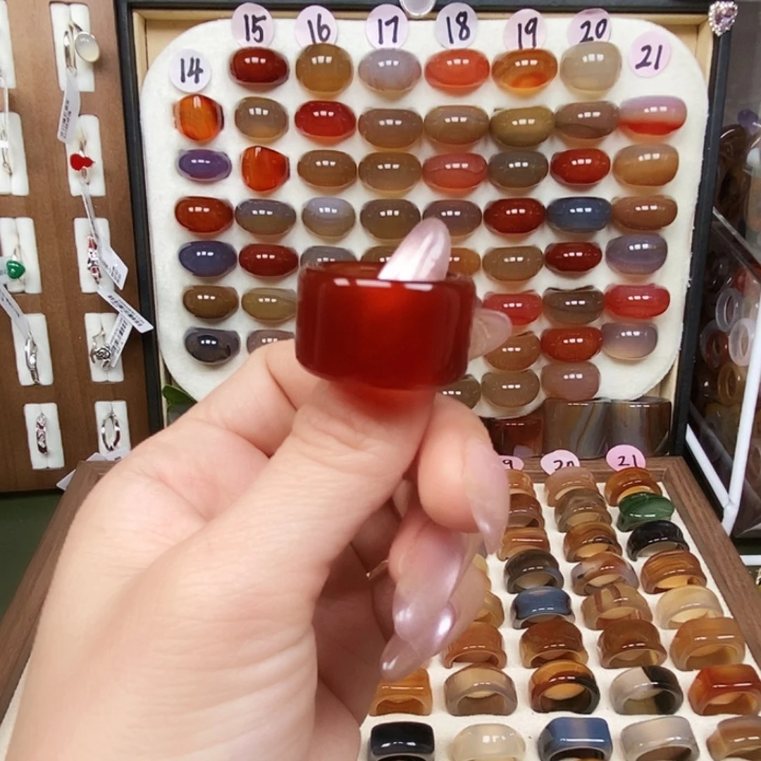 熠***尘玛瑙/玉髓合金戒指