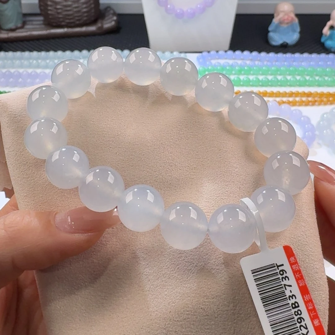 翡翠手链未镶嵌力推大白单圈13左右