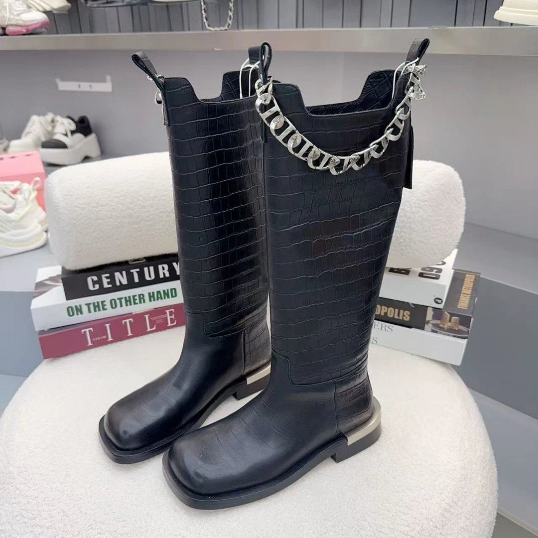 现货A4｜真皮羊里垫设计师款套筒女靴｜半码拍小｜1937-63