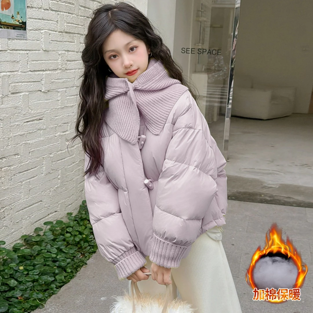 女童冬季韩版休闲加厚面包服棉服外套中大童网红洋气儿童冬装棉衣