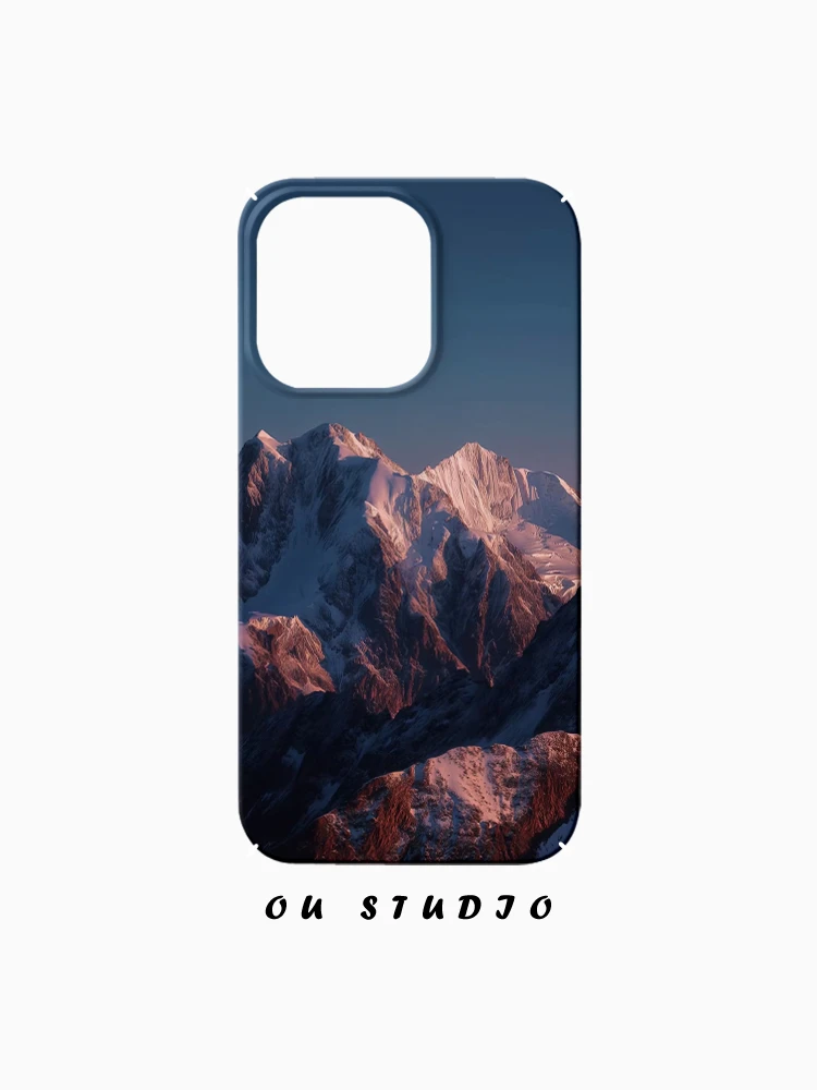 OU高级感唯美山峰适用苹果16手机壳iPhone15新款菲林硬壳网红男女