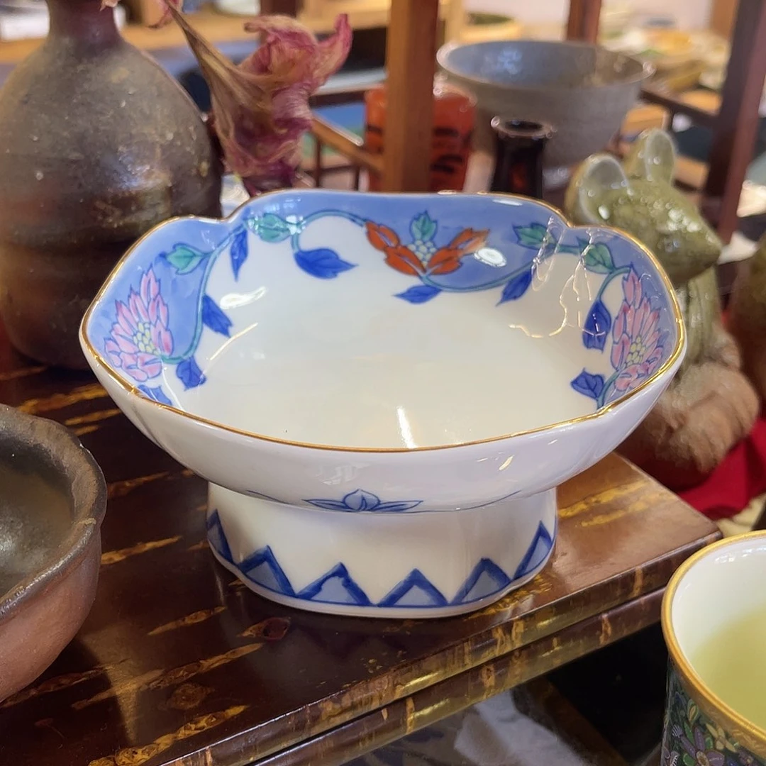 瓷片手绘高足钵子7