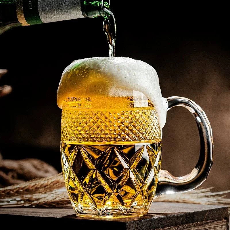 牛津蛋手柄款易清洗加大款酒杯饮料杯啤酒杯两只