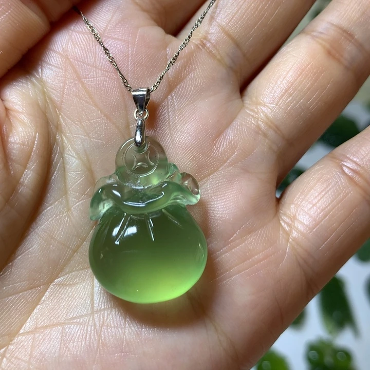 岫玉银S925镶嵌颈饰吊坠