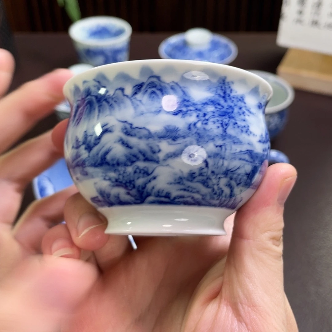 陶纯手工手绘山水杯