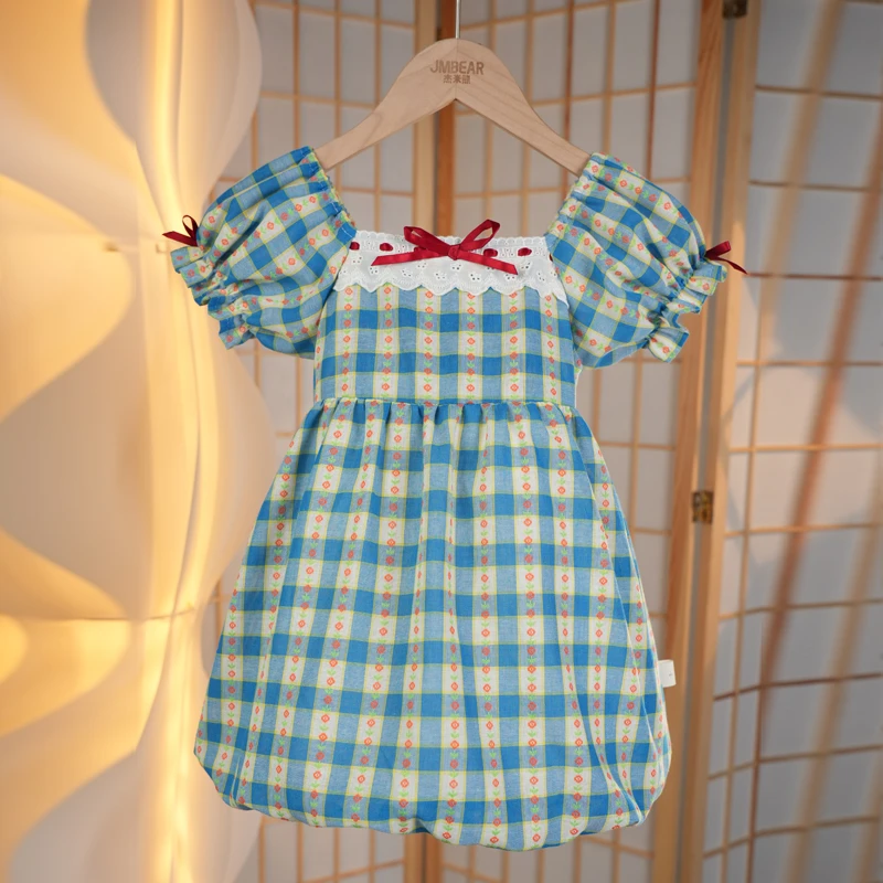 JMBEAR/杰米熊2025新款法式娃娃领洋气百搭公主风连衣裙JMX01