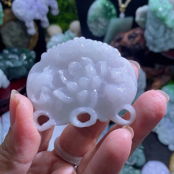 【闪购商品】颈饰未镶嵌翡翠荷叶鱼