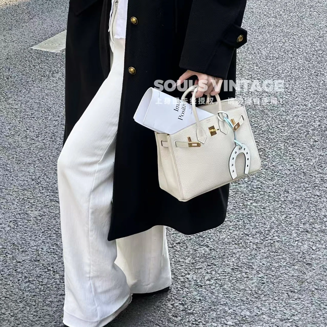 95新 Hermes/爱马仕 奶昔白 金扣 togo皮 birkin25/659650416