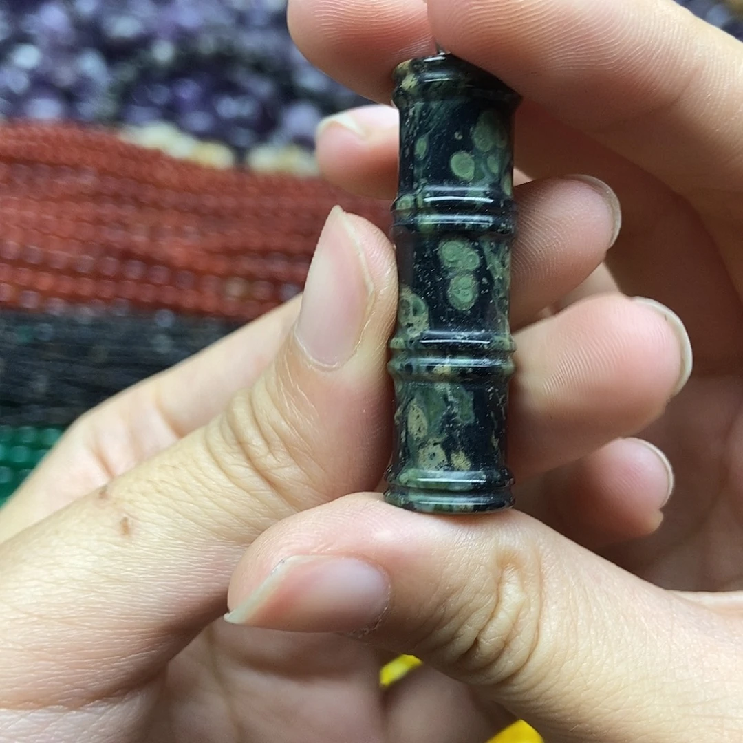 玛瑙/玉髓散珠一个纯天然雀仔石竹节吊坠