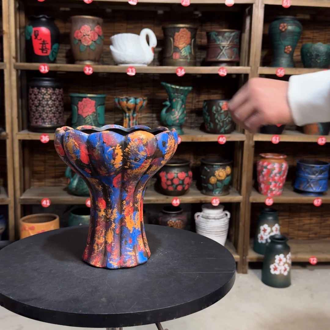 带孔高端浮雕花盆炸炸炸