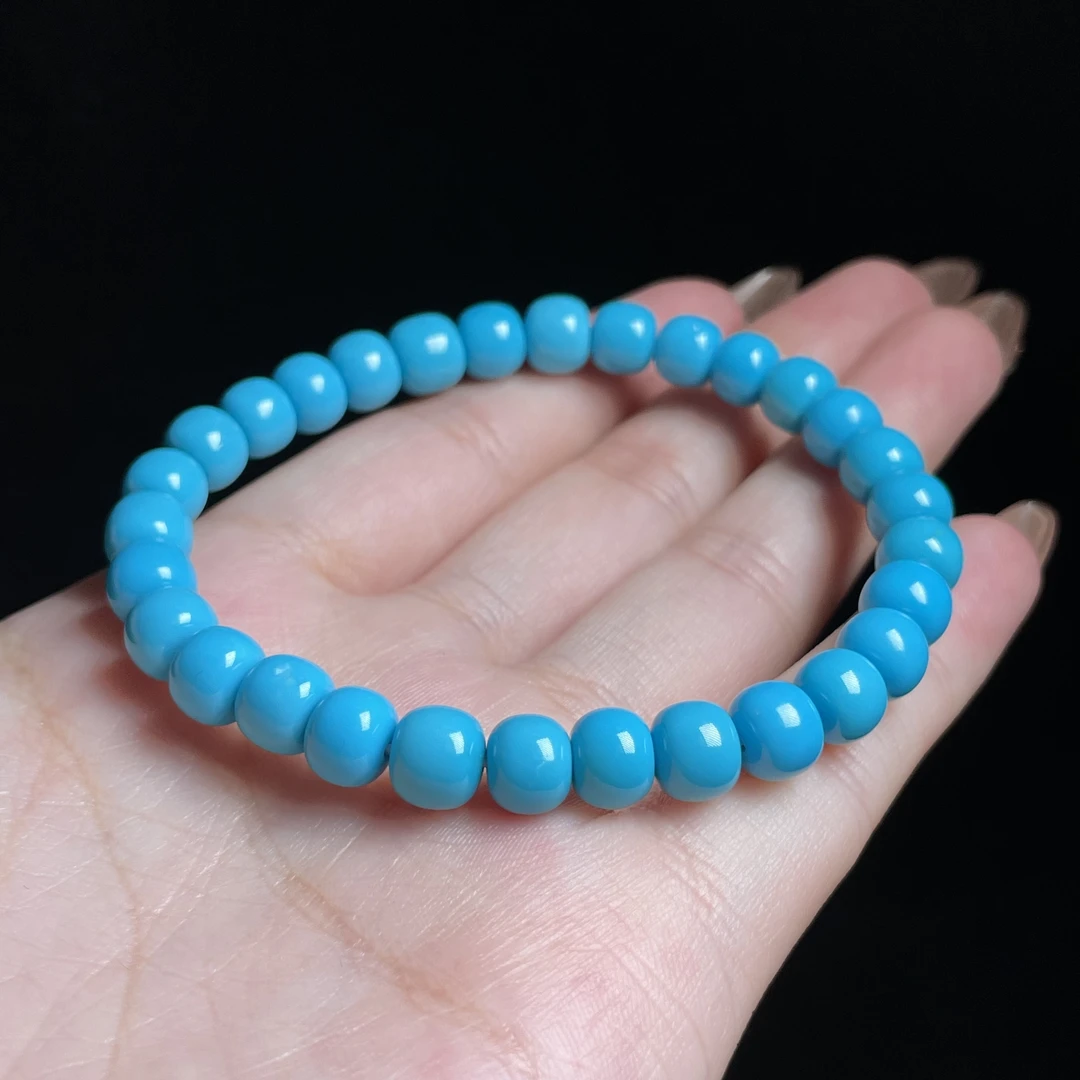 【玉总珠宝】绿松老型珠手串-约7mm 多样性发一 CAN3830073