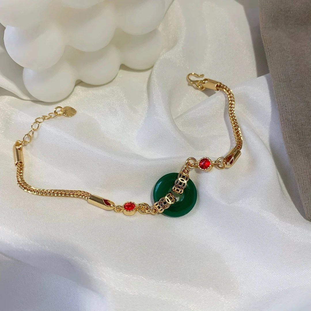 东陵玉平安扣气质设计款手链S-27