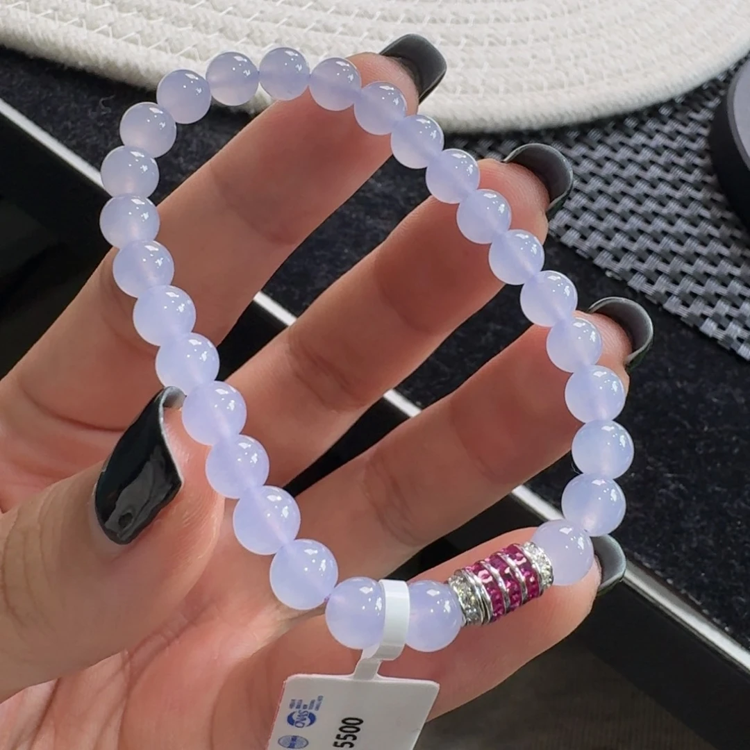 翡翠手链未镶嵌冰粉紫手串卡6 纯！大漏福利！