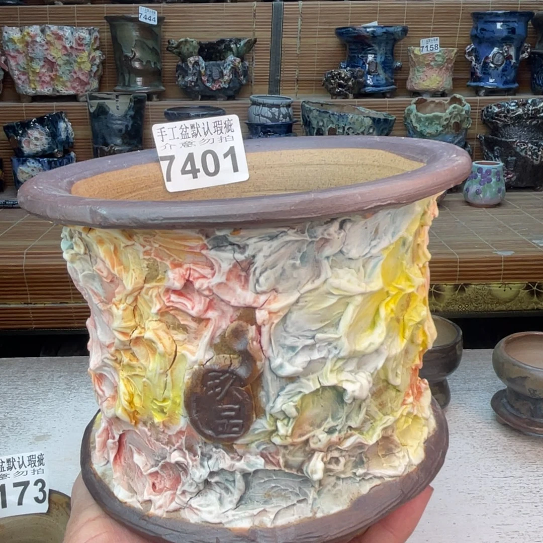 手工花盆默认瑕疵完美者勿拍