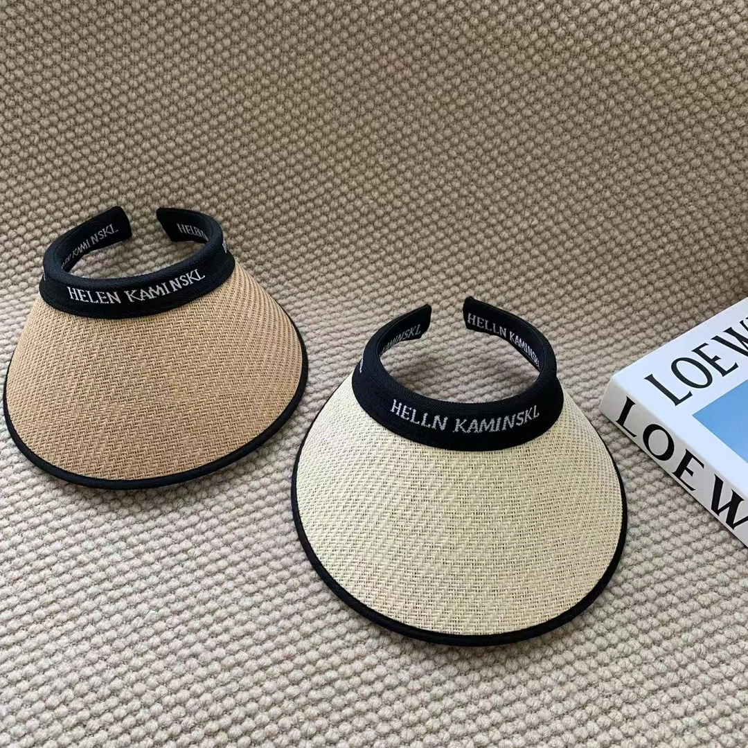 素心轻奢 遮阳帽防晒空顶帽子大帽檐草编太阳帽13172