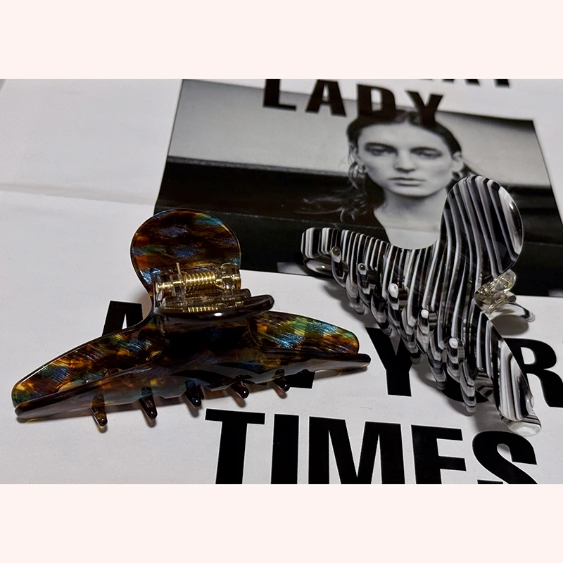 iFashion森系精致 【ins醋酸衣架夹】抓夹发夹女后脑勺 高级