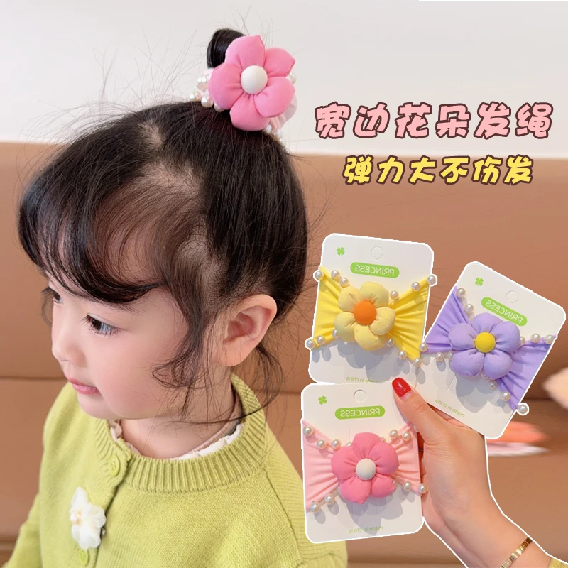 高弹力面膜发圈儿童头绳女2024新款超宽耐用扎高马尾皮筋发绳头饰