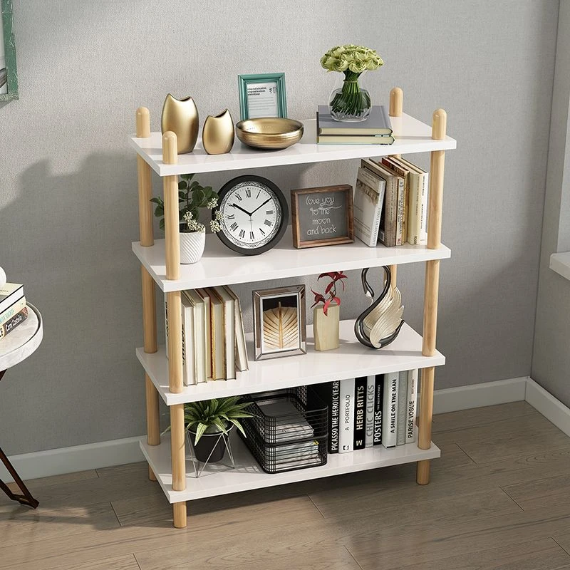 置物架 桦木+密度板 北欧风收纳家具 现代简约架子