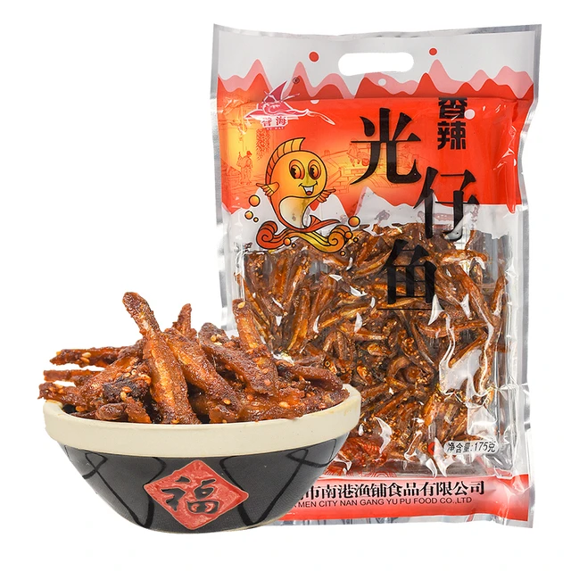 新疆包邮厦门特产誉海光仔鱼175克香辣蜜汁银鱼仔小鱼干海味即食