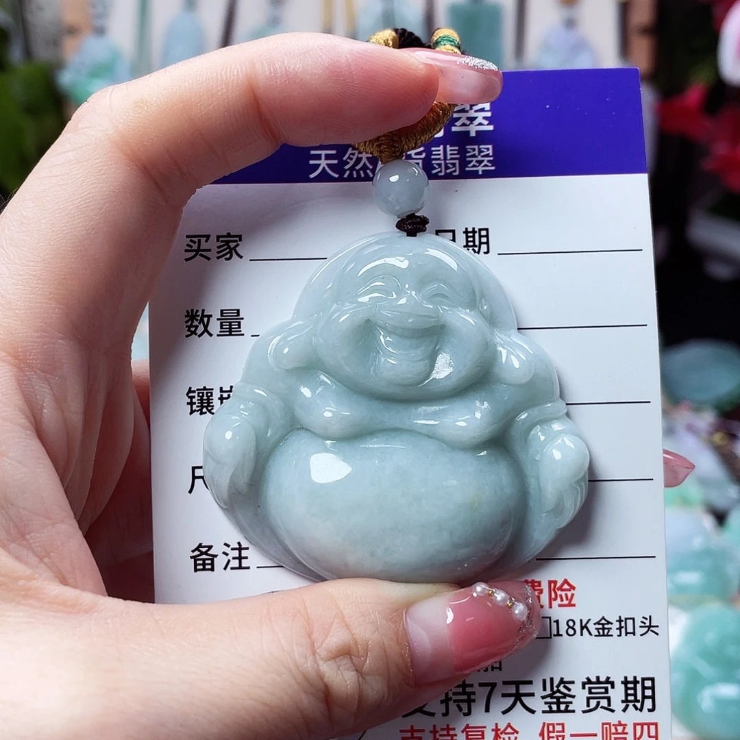 翡翠未镶嵌颈饰佛公01