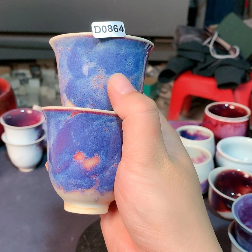 【闪购商品】怡***具钧瓷艺术摆件茶杯工艺品