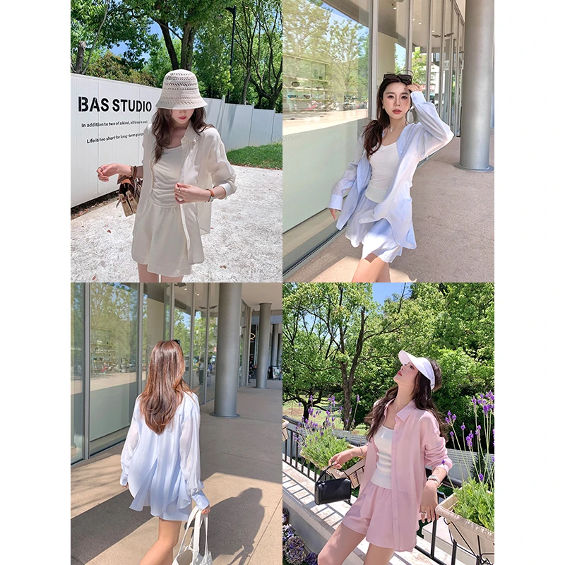 冷萃多巴胺 高比例醋酸莹润光泽 防曬衬衫/短裤