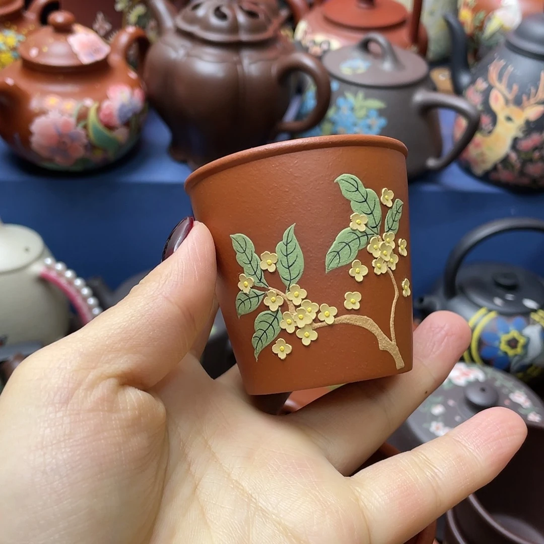 茶杯红泥紫砂主人杯80cc