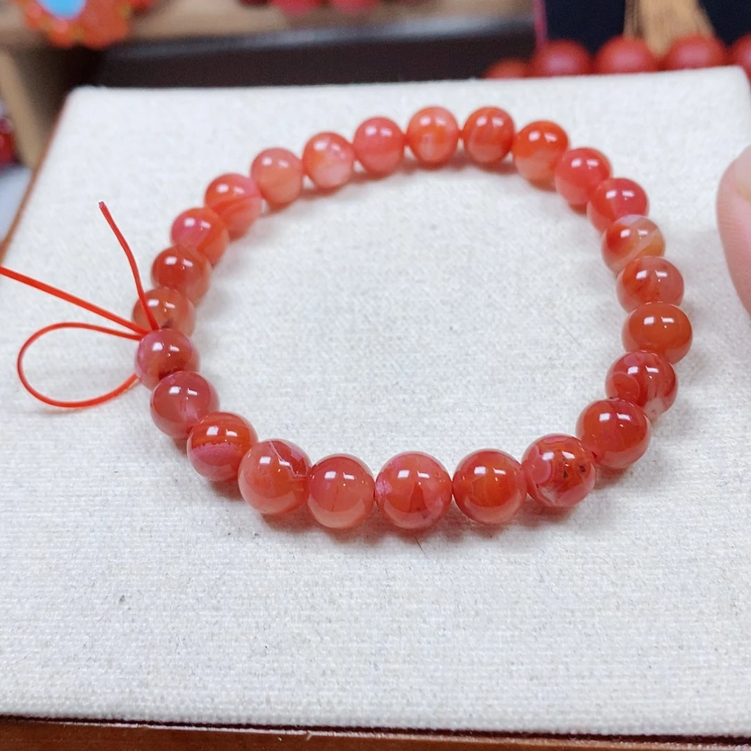 南红玛瑙手串未镶嵌卡7冰飘