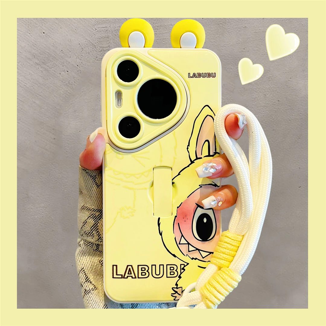 适用华为pura70pro+手机壳可爱呲牙小怪兽隐形支架mate70/60pro女