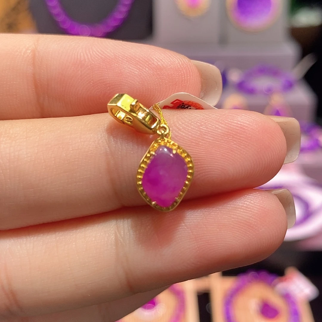 苏纪石（舒俱来）18K金镶嵌吊坠(不含链)