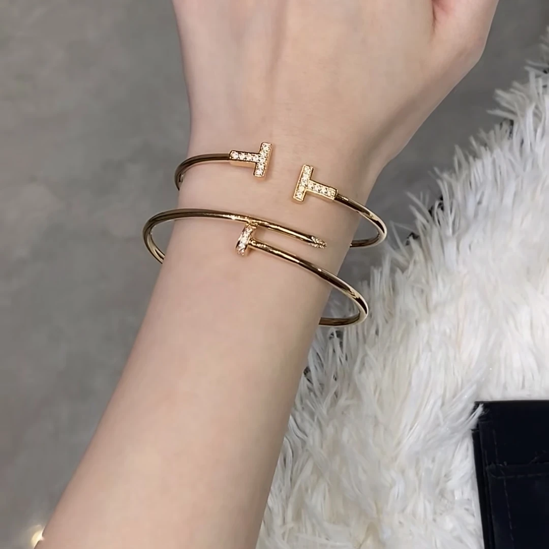 【毛毛专属款】镀K金 高定开口T手镯精工版