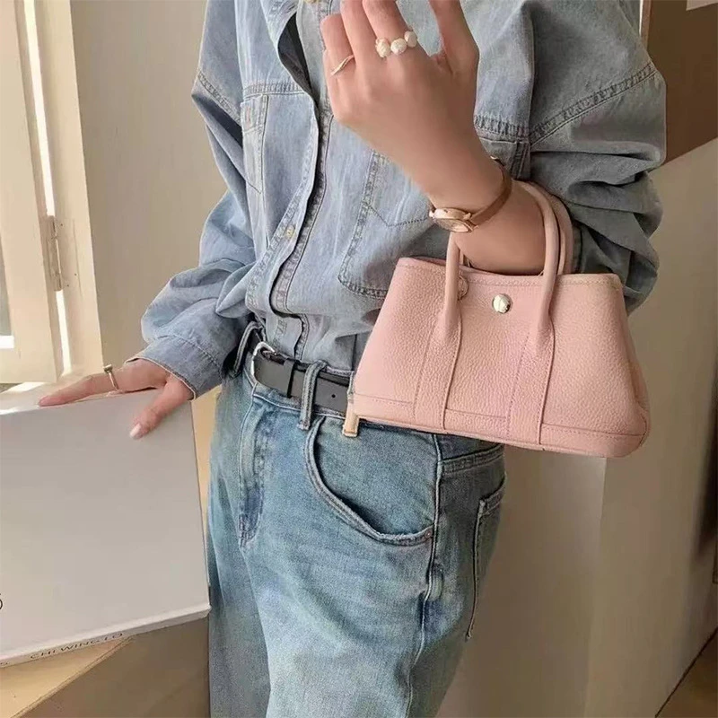 花园包小众高级感手提包层牛皮小巧精致真皮单肩包包斜挎包女