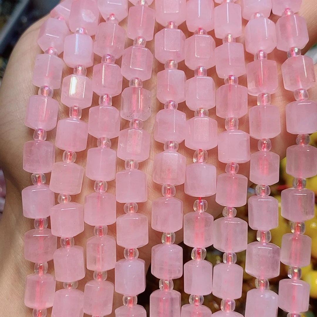 玛瑙/玉髓散珠天然粉晶10✖️10mm六角柱一条