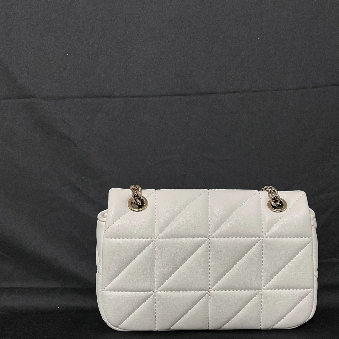 LQ-WITH-QUEEN真皮女包三角格白色0110