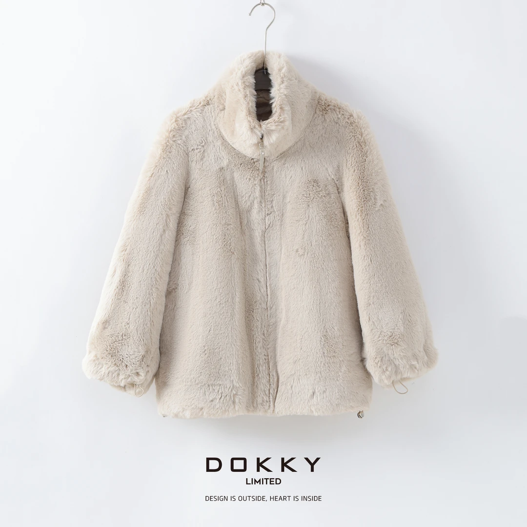 【限量尖货.月光香槟.紫标】DOKKY仿獭兔毛.高级气质.时髦优雅|外套