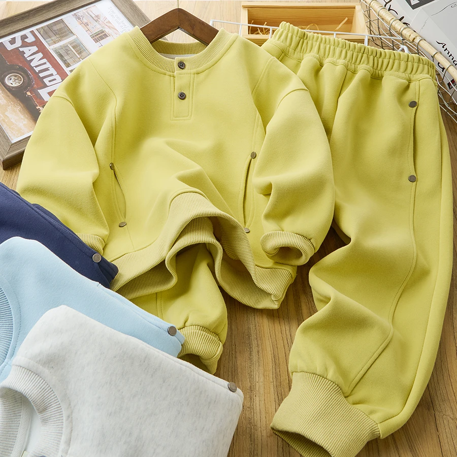 儿童运动套装春装2025新款男童卫衣卫裤中大童两件套85118