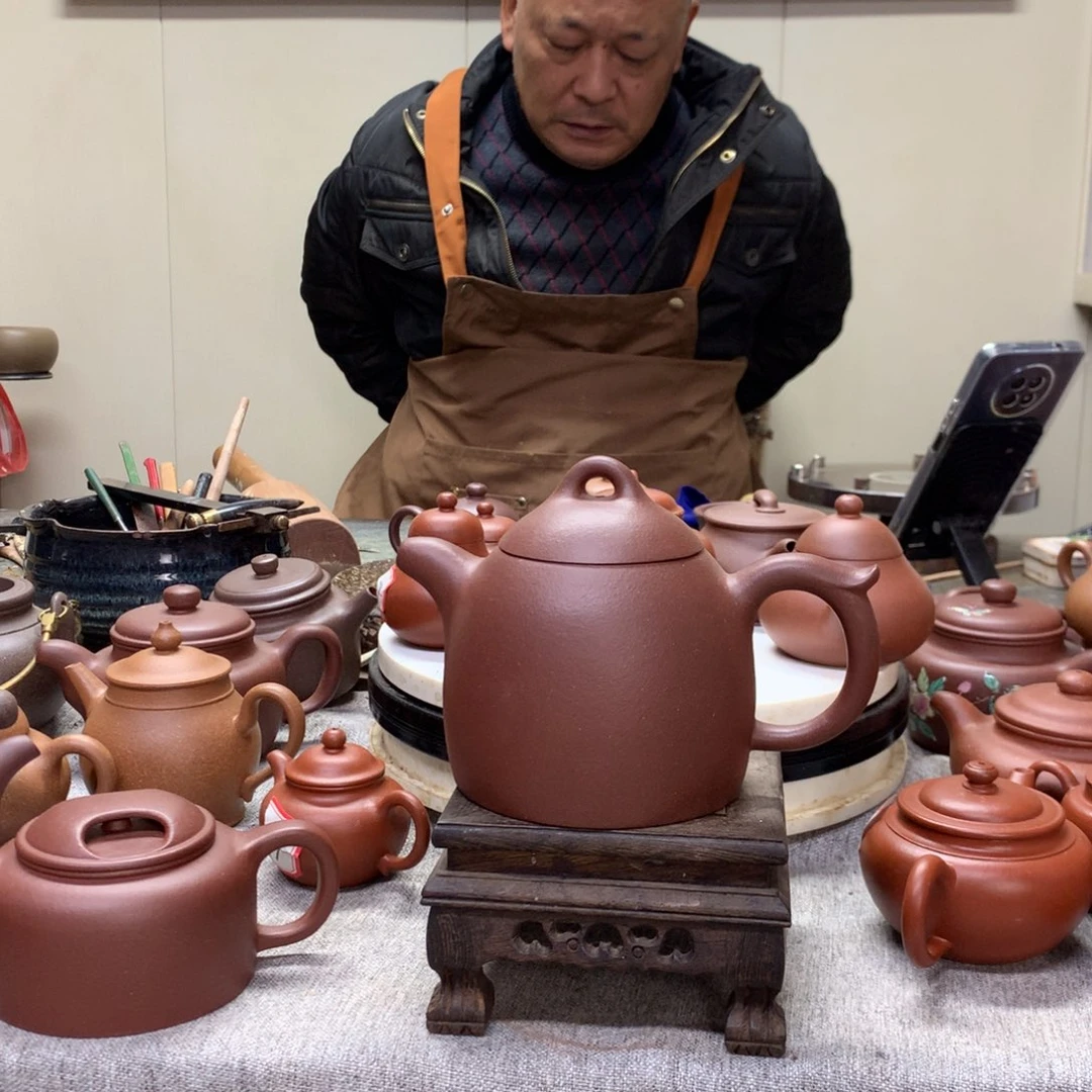 茶壶底槽青秦权430 C半手工制作
