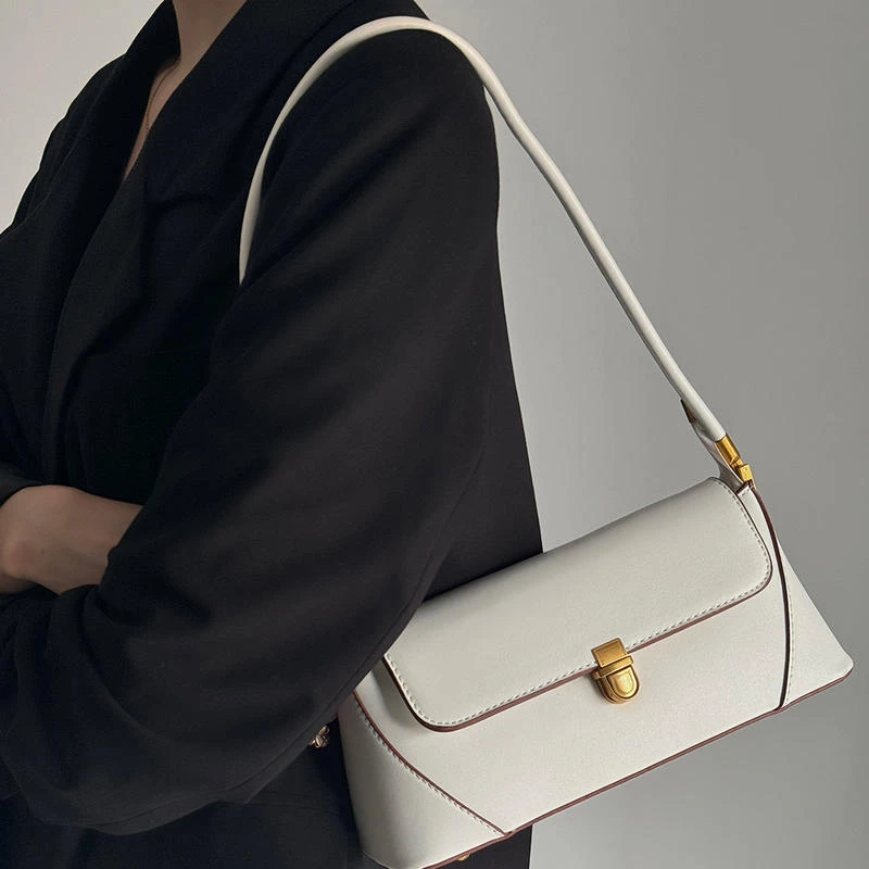 法式小众手提包包女百搭新款潮时尚复古腋下包法棍包中古单肩包