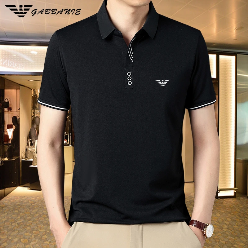【意大利名牌】GABBANIE2025夏季新款短袖翻领POLO衫时尚百搭轻奢潮