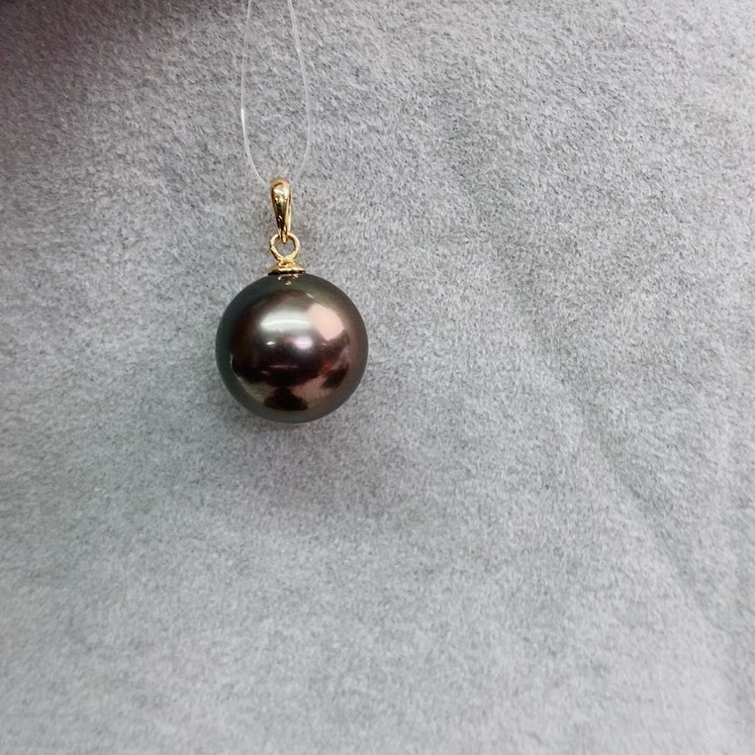 吊坠(不含链)18K金镶嵌海水珍珠11-12