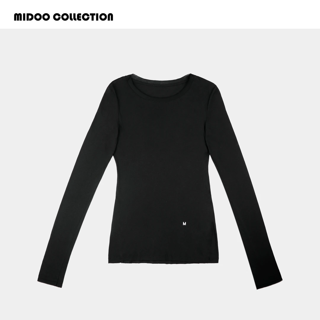 MIDOO 字母显瘦修身打底长袖