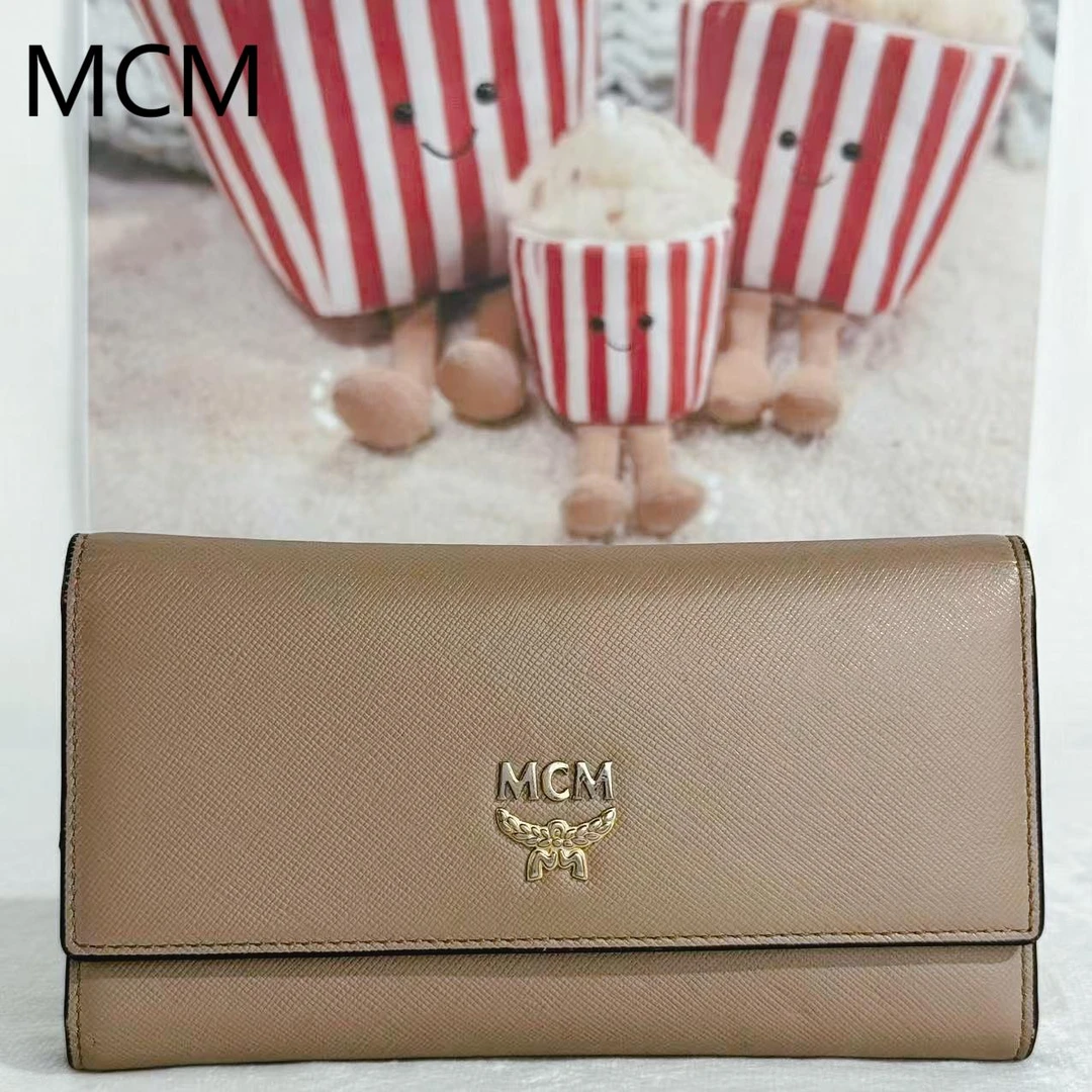 95新 MCM 卡其色钱包G25310303底长19X10