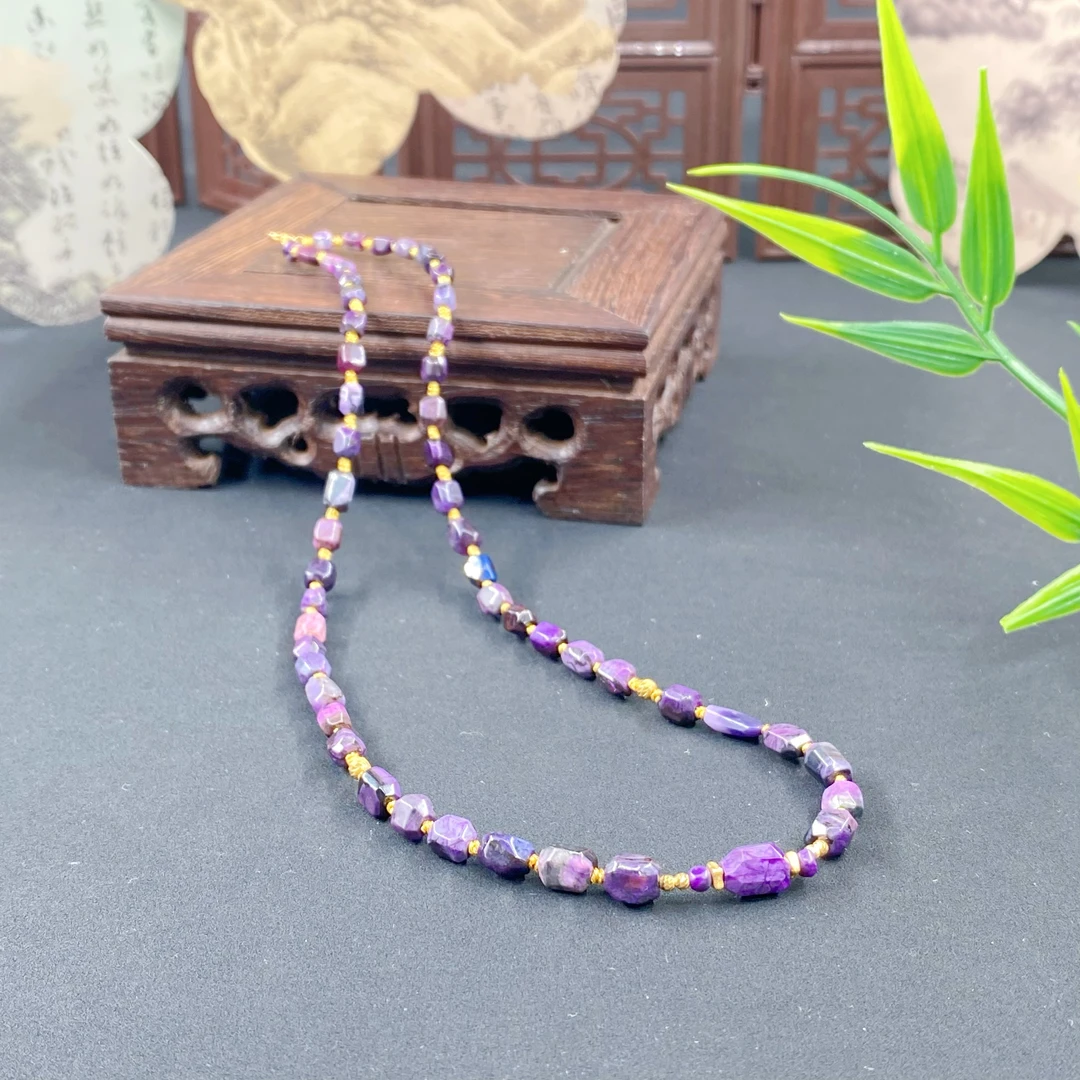 舒俱来 老油料18k金随形项链大小卡5.1mm
