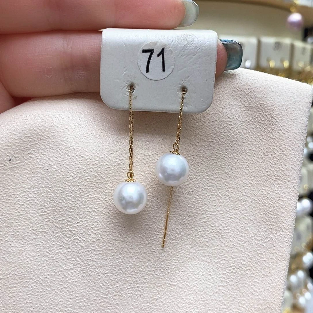 18K金镶嵌淡水珍珠耳饰