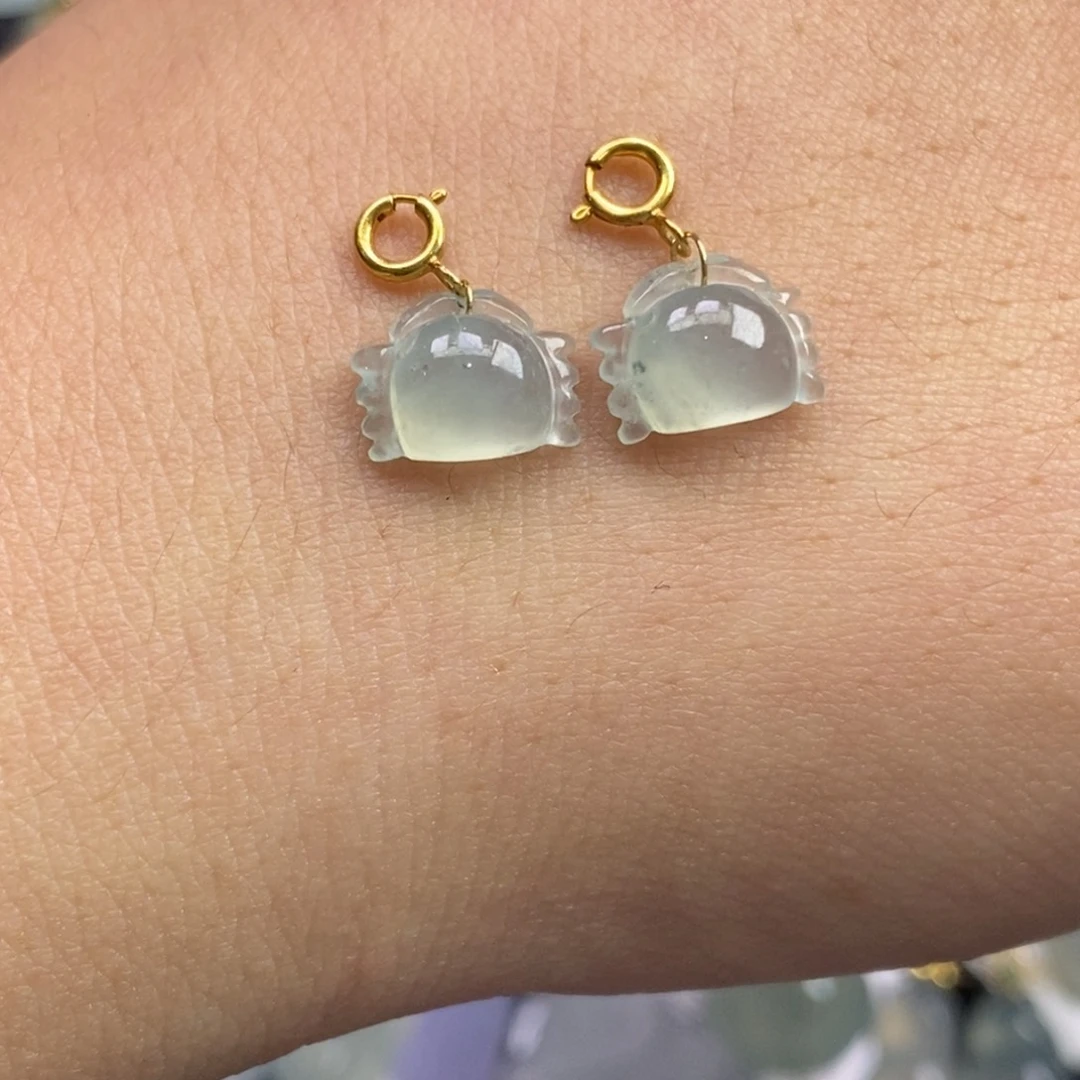 翡翠18K金镶嵌颈饰螃蟹*2