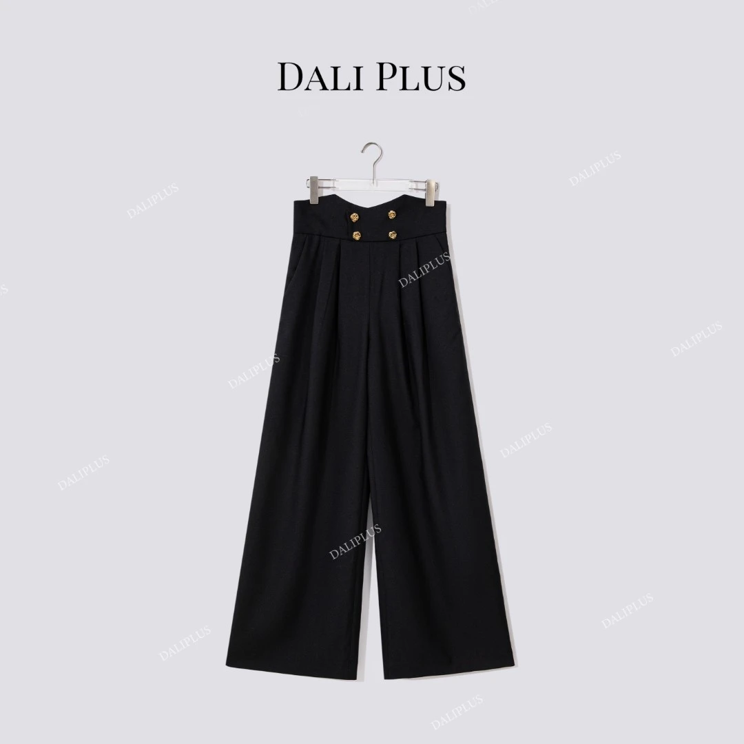DALI PLUS“气质之选”时髦优雅百搭显瘦高腰双排扣休闲裤D5DD1111