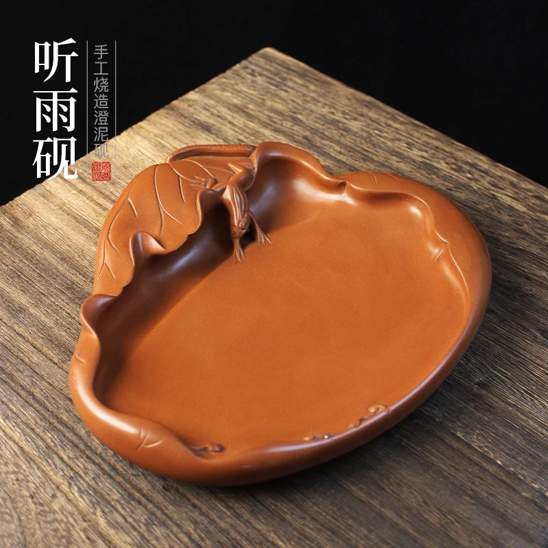 五子登科澄泥砚台书法专用正宗文房四宝精品不干墨书画用品