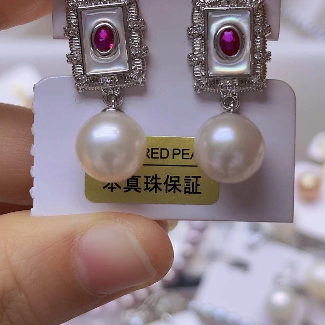 银S925镶嵌淡水珍珠吊坠或者耳钉